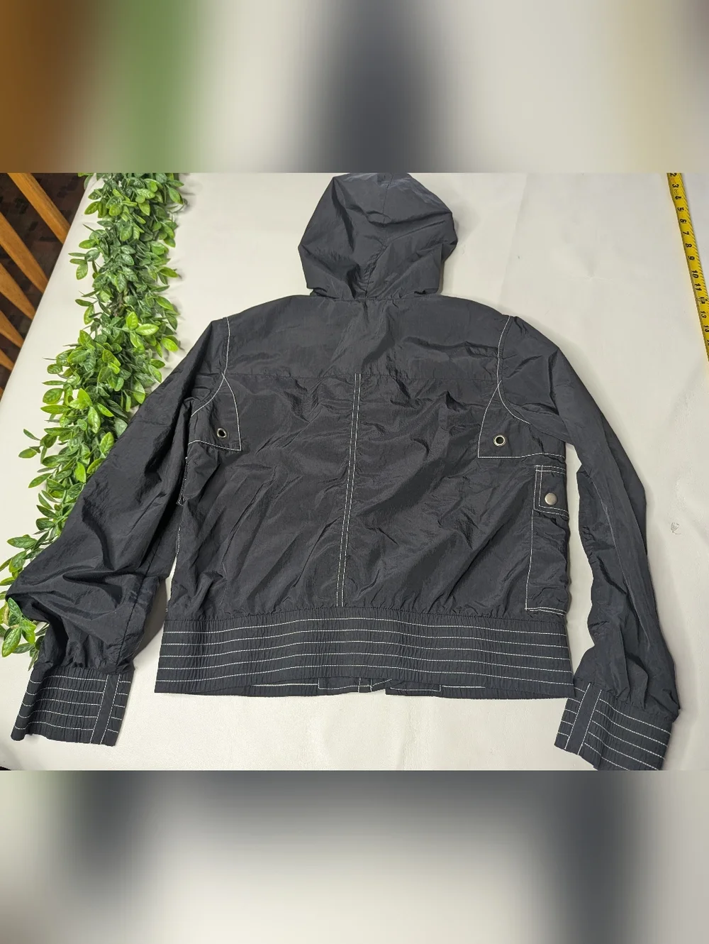 Y2K Juicy Couture Black Windbreaker Jacket Size Large